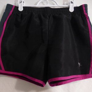 DANSKIN medium 8-10 black & purple exercise shorts